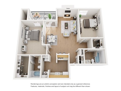 A floor plan of a house with a kitchen, living room, dining room, and bedrooms.